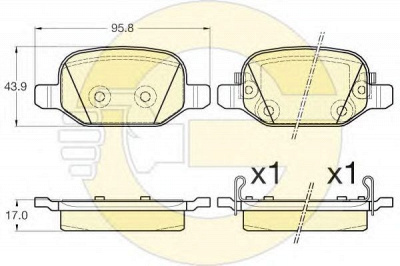 GIRLING 6120021 -  Комплект тормозных колодок, дисковый тормоз