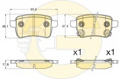 GIRLING 6120321 -  Комплект тормозных колодок, дисковый тормоз
