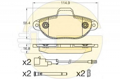 GIRLING 6120411 -  Комплект тормозных колодок, дисковый тормоз
