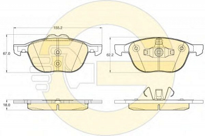 GIRLING 6120432 -  Комплект тормозных колодок, дисковый тормоз