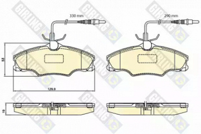 GIRLING 6120641 -  Комплект тормозных колодок, дисковый тормоз