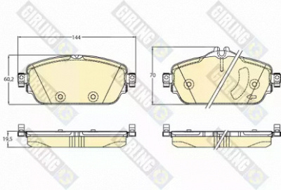 GIRLING 6120702 -  Комплект тормозных колодок, дисковый тормоз