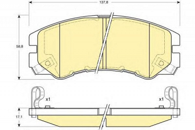 GIRLING 6131629 -  Комплект тормозных колодок, дисковый тормоз