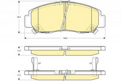 GIRLING 6132689 -  Комплект тормозных колодок, дисковый тормоз