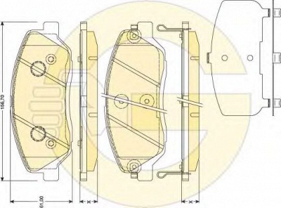GIRLING 6134189 -  Комплект тормозных колодок, дисковый тормоз