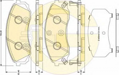 GIRLING 6134489 -  Комплект тормозных колодок, дисковый тормоз