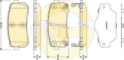 GIRLING 6134499 -  Комплект тормозных колодок, дисковый тормоз