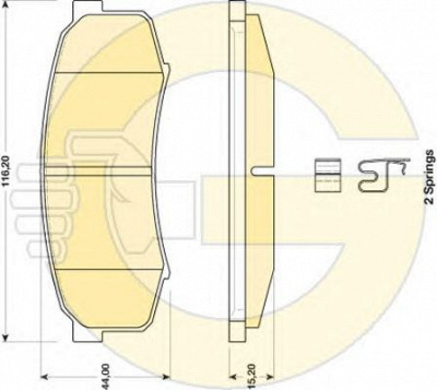 GIRLING 6134649 -  Комплект тормозных колодок, дисковый тормоз