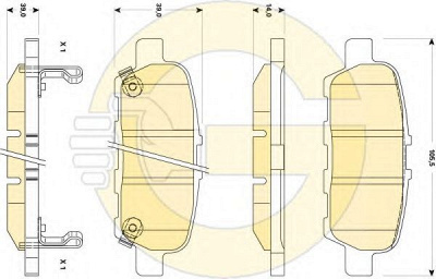GIRLING 6135079 -  Комплект тормозных колодок, дисковый тормоз