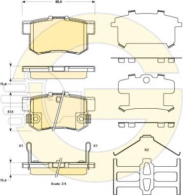 GIRLING 6135169 -  Комплект тормозных колодок, дисковый тормоз