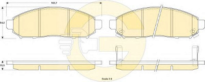 GIRLING 6135209 -  Комплект тормозных колодок, дисковый тормоз
