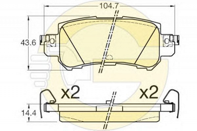 GIRLING 6135395 -  Комплект тормозных колодок, дисковый тормоз