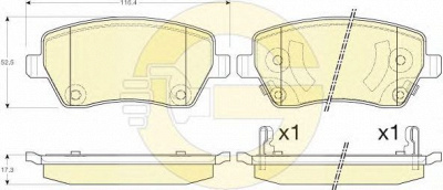 GIRLING 6135461 -  Комплект тормозных колодок, дисковый тормоз
