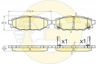 GIRLING 6135686 -  Комплект тормозных колодок, дисковый тормоз