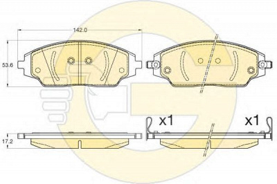 GIRLING 6135796 -  Комплект тормозных колодок, дисковый тормоз