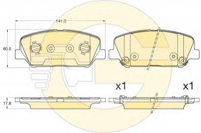 GIRLING 6135826 -  Комплект тормозных колодок, дисковый тормоз