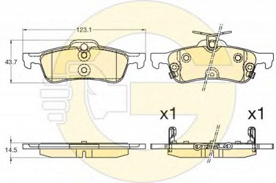 GIRLING 6135882 -  Комплект тормозных колодок, дисковый тормоз