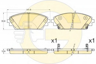 GIRLING 6135926 -  Комплект тормозных колодок, дисковый тормоз
