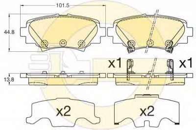 GIRLING 6135937 -  Комплект тормозных колодок, дисковый тормоз