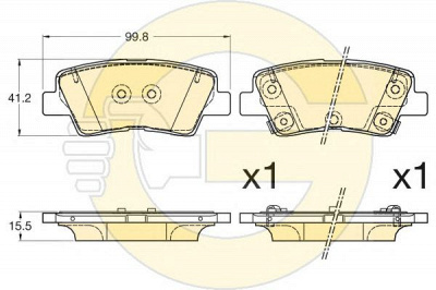 GIRLING 6135947 -  Комплект тормозных колодок, дисковый тормоз