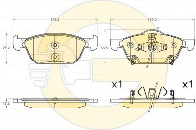 GIRLING 6136006 -  Комплект тормозных колодок, дисковый тормоз
