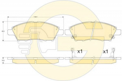 GIRLING 6136136 -  Комплект тормозных колодок, дисковый тормоз