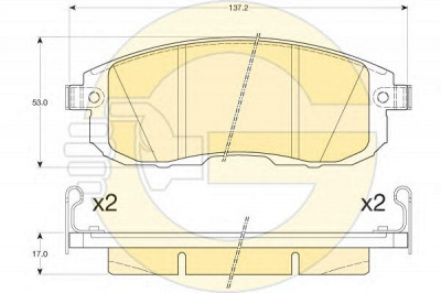 GIRLING 6136166 -  Комплект тормозных колодок, дисковый тормоз