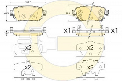 GIRLING 6136171 -  Комплект тормозных колодок, дисковый тормоз
