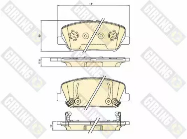 GIRLING 6136216 -  Комплект тормозных колодок, дисковый тормоз