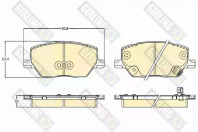 GIRLING 6136296 -  Комплект тормозных колодок, дисковый тормоз