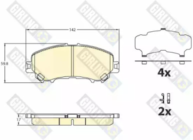 GIRLING 6136316 -  Комплект тормозных колодок, дисковый тормоз