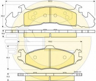 GIRLING 6140075 -  Комплект тормозных колодок, дисковый тормоз