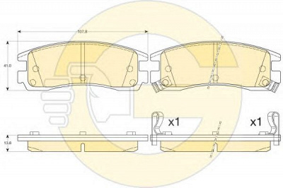 GIRLING 6140989 -  Комплект тормозных колодок, дисковый тормоз