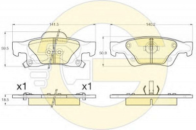 GIRLING 6144482 -  Комплект тормозных колодок, дисковый тормоз