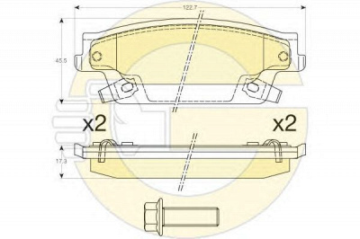 GIRLING 6144527 -  Комплект тормозных колодок, дисковый тормоз