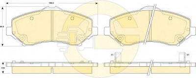 GIRLING 6146059 -  Комплект тормозных колодок, дисковый тормоз