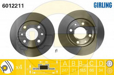 GIRLING 6410752 -  Комплект тормозов, дисковый тормозной механизм