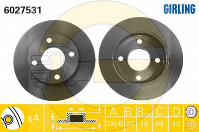 GIRLING 6410863 -  Комплект тормозов, дисковый тормозной механизм