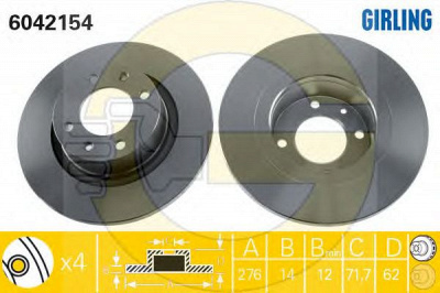 GIRLING 6411589 -  Комплект тормозов, дисковый тормозной механизм