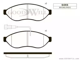 GOODWILL 1089f -  Колодки тормозные дисковые передние, комплект