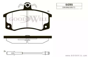 GOODWILL 1109f -  Колодки тормозные дисковые передние, комплект