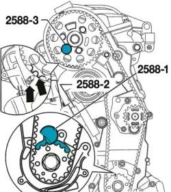 HAZET 25881 -  Фиксирующий инструмент, коленчатый вал