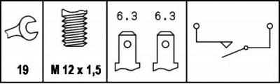 HELLA 6lf007354001 -  Выключатель, фара заднего хода