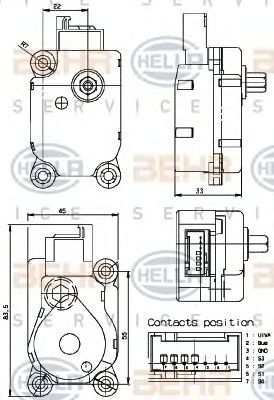 HELLA 6nw351329651 -  Регулировочный элемент, смесительный клапан