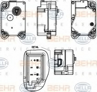 HELLA 6nw351344011 -  Регулировочный элемент, смесительный клапан