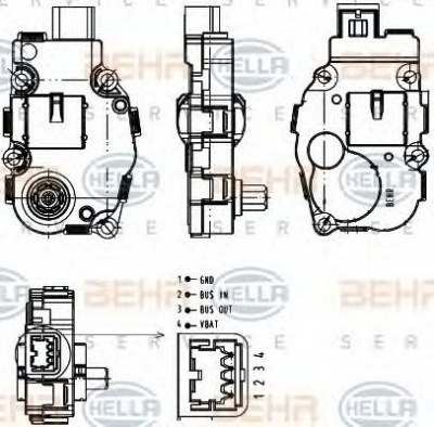 HELLA 6nw351344041 -  Регулировочный элемент, смесительный клапан