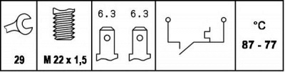 HELLA 6zt007800031 -  Термовыключатель, вентилятор радиатора