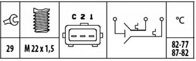 HELLA 6zt181611051 -  Термовыключатель, вентилятор радиатора