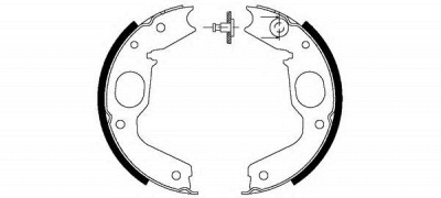 HELLA 8da355050281 -  Комплект тормозных колодок, стояночная тормозная система