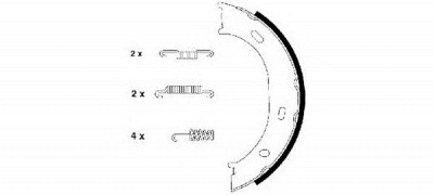 HELLA 8da355050291 -  Комплект тормозных колодок, стояночная тормозная система